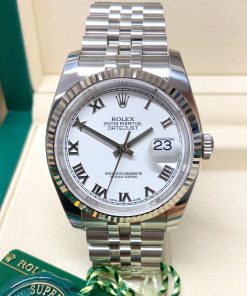 rolex replica datejust white roman orologio imitazione