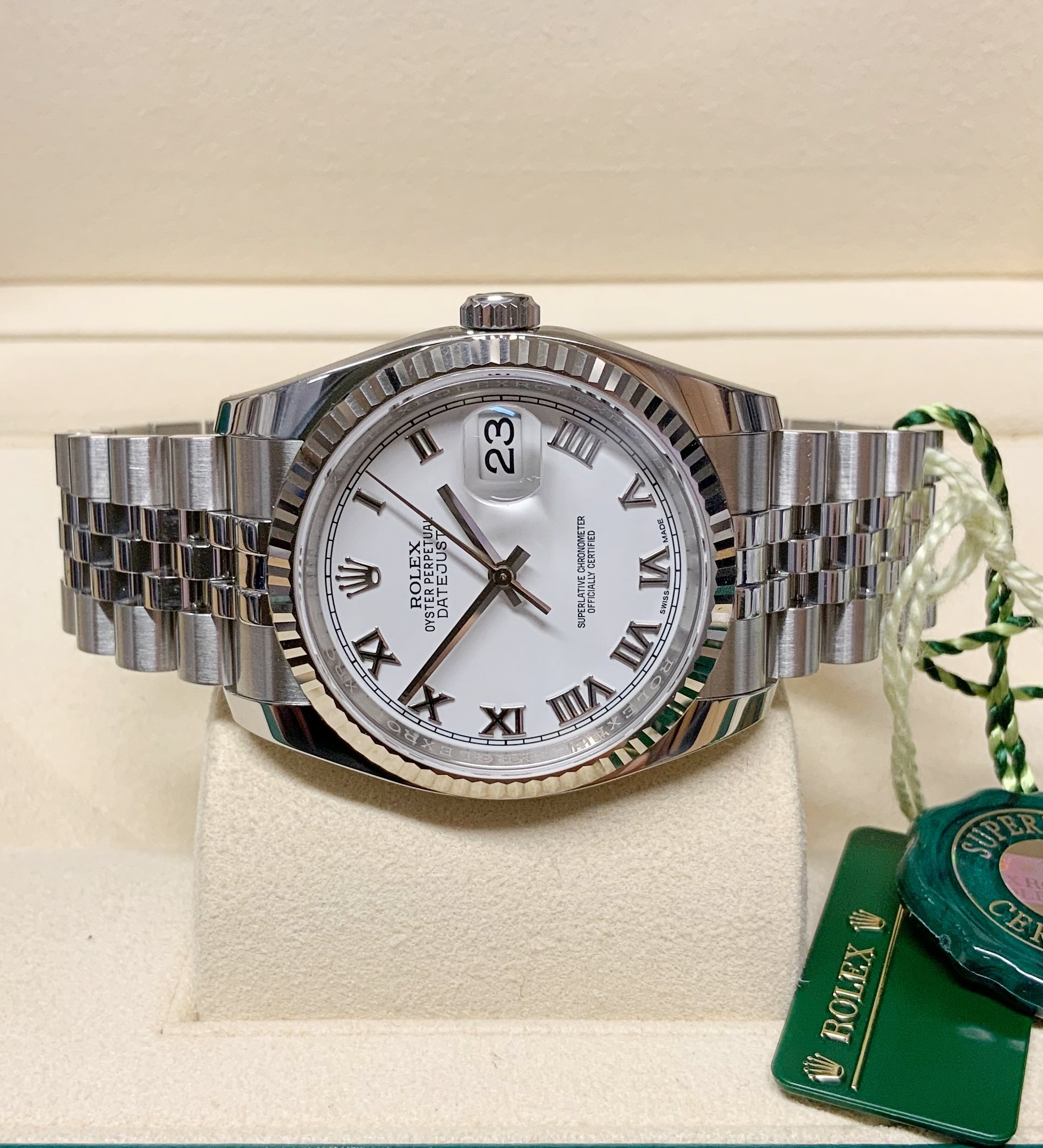 rolex replica datejust white roman orologio imitazione - immagine 3