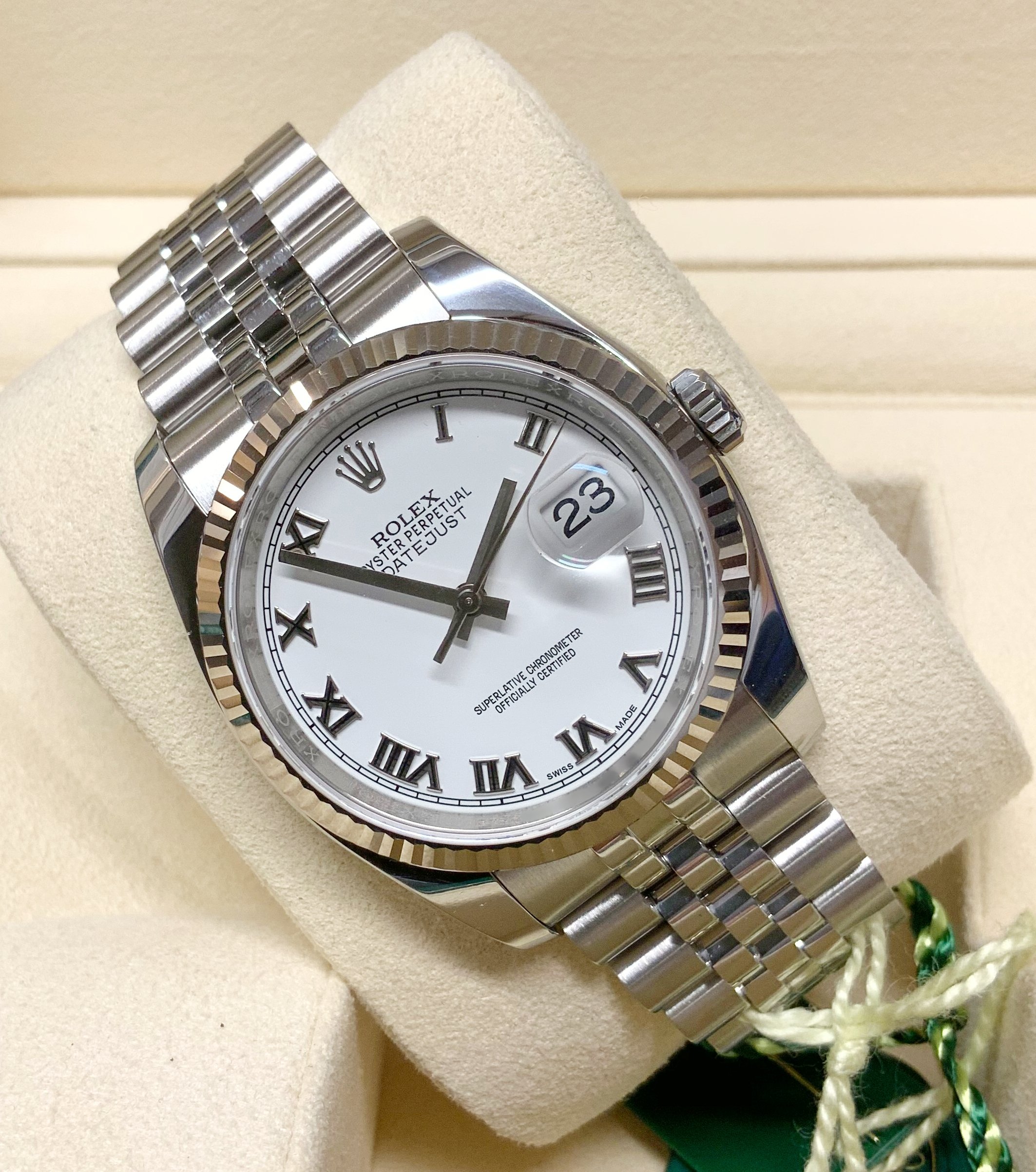 rolex replica datejust white roman orologio imitazione - immagine 4