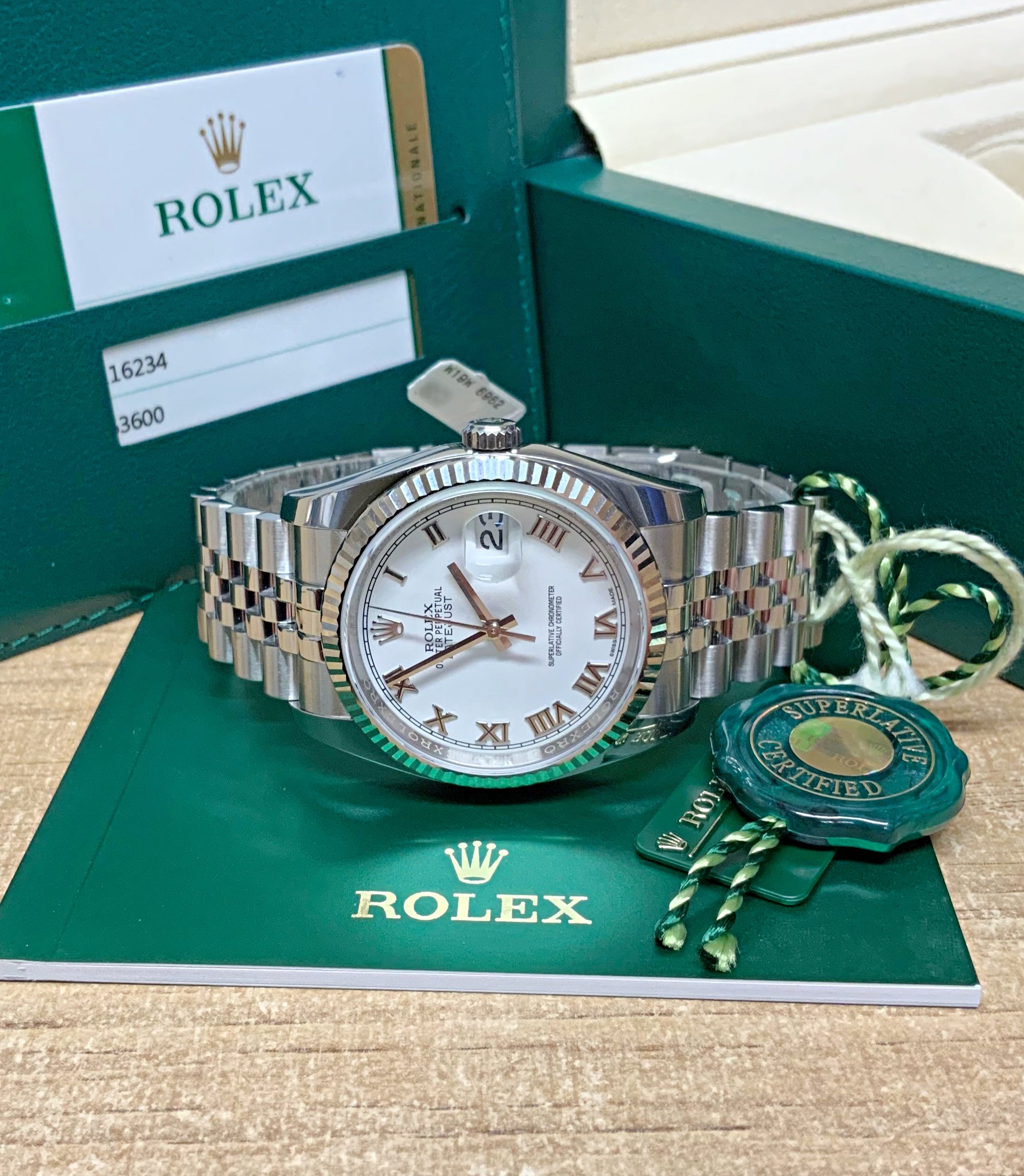 rolex replica datejust white roman orologio imitazione - immagine 5