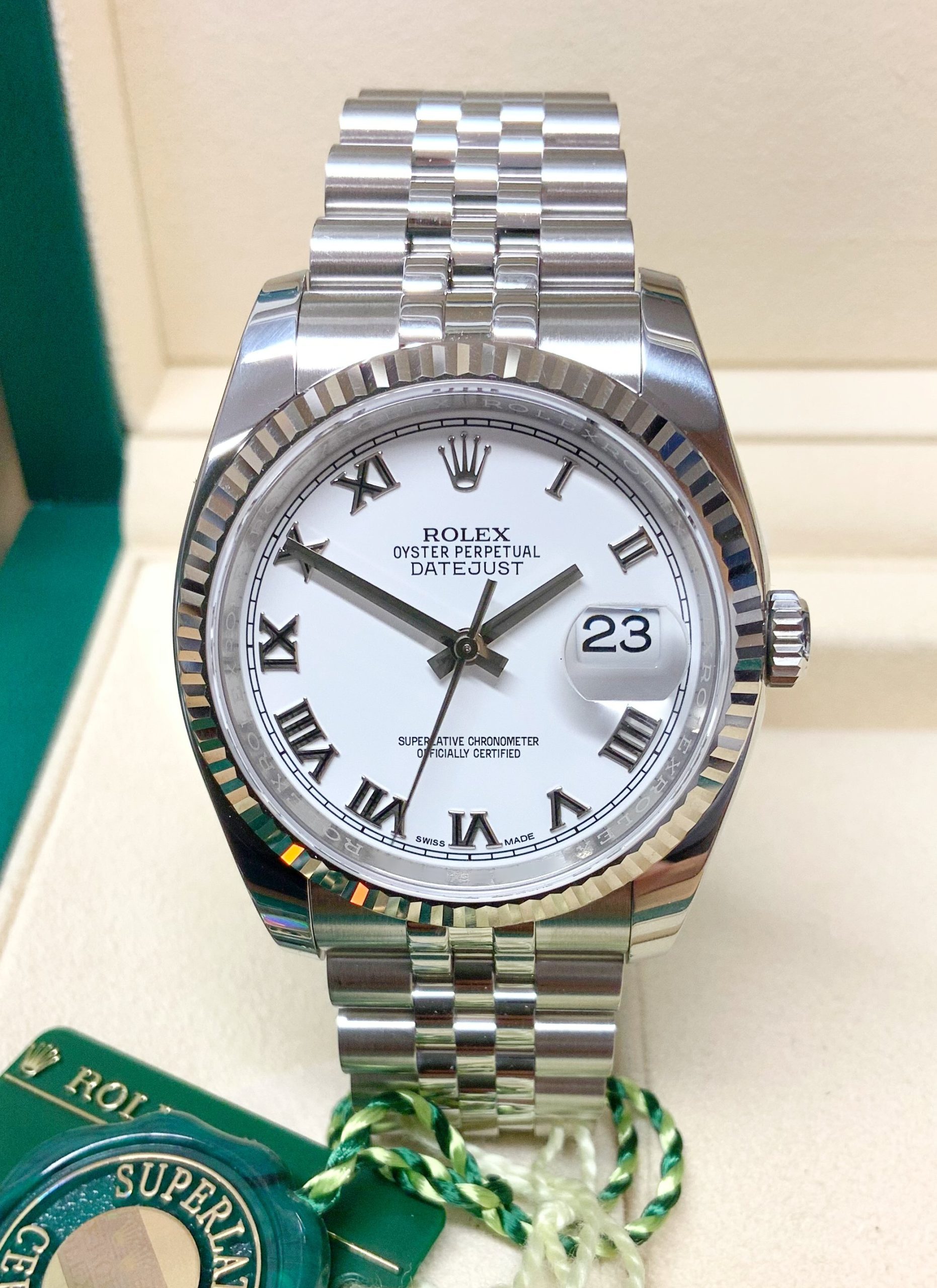 rolex replica datejust white roman orologio imitazione - immagine 2