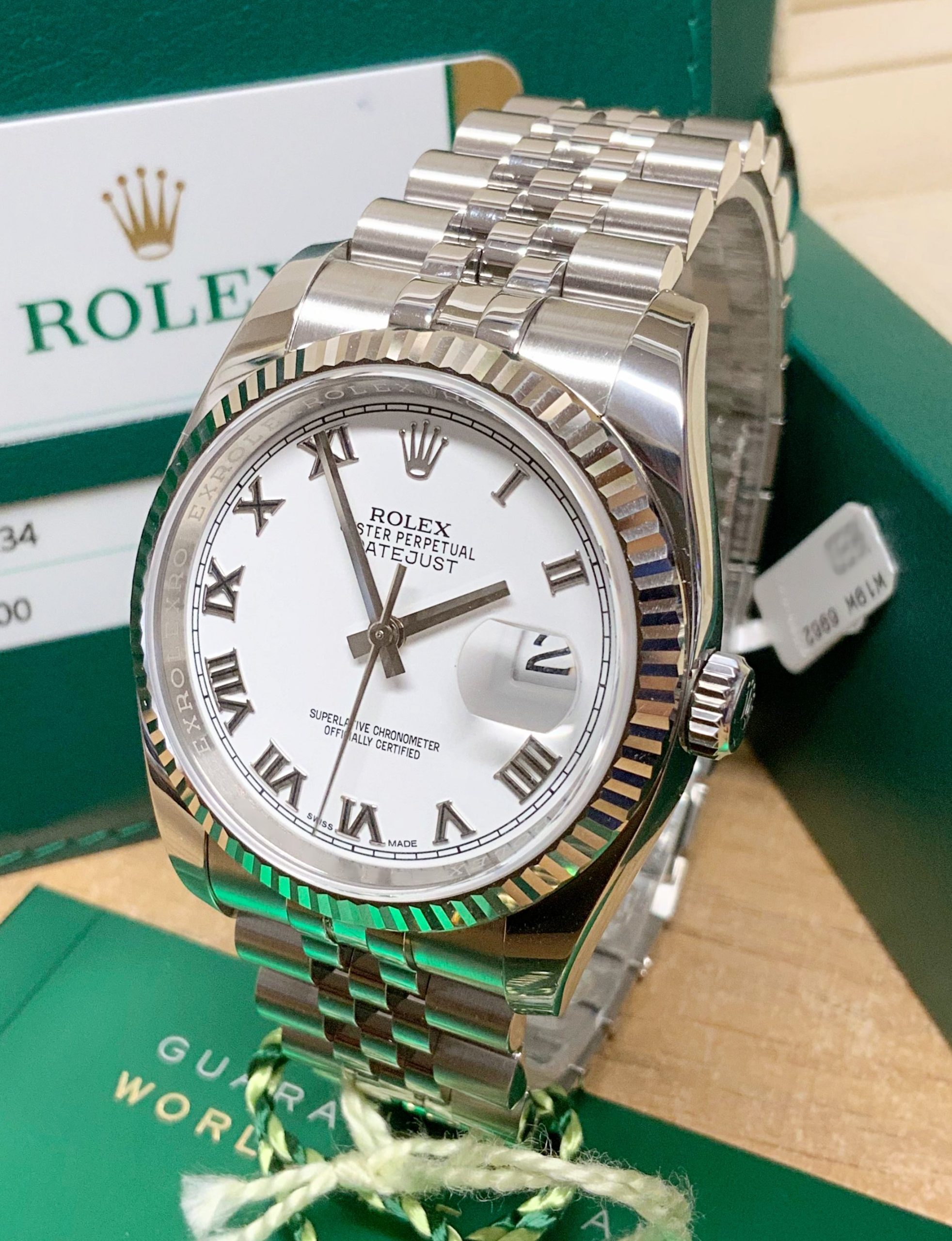 rolex replica datejust white roman orologio imitazione - immagine 6
