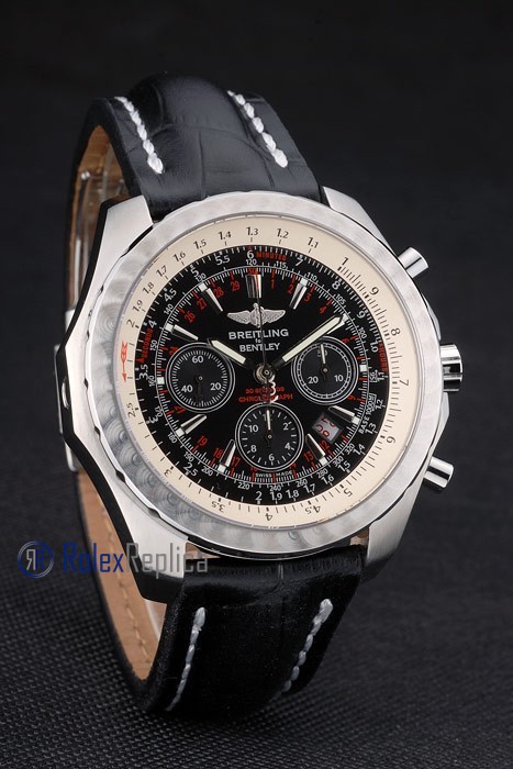 Breitling replica chrono navitimer strip leather black dial imitazione copia - immagine 2