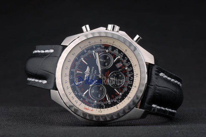 Breitling replica chrono navitimer strip leather black dial imitazione copia - immagine 4