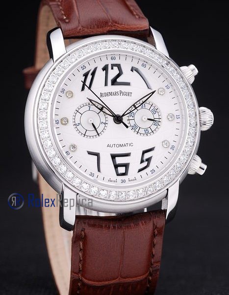 audemars piguet replica chrono tourbillon acciaio white strip leather imitazione copia
