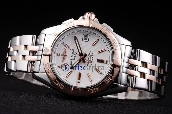 Breitling replica chronographe lady acciaio oro imitazione copia - immagine 4
