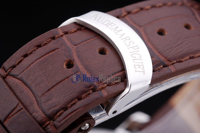 audemars piguet replica chrono tourbillon acciaio white strip leather imitazione copia - immagine 7