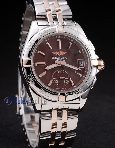 Breitling replica chronographe lady brown acciaio oro imitazione copia