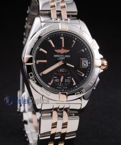 Breitling replica chronographe lady black dial acciaio oro imitazione copia