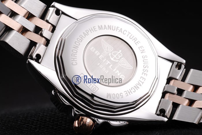 Breitling replica chronographe lady black dial acciaio oro imitazione copia - immagine 7
