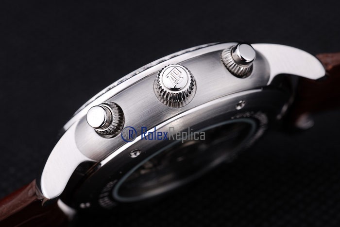 audemars piguet replica chrono tourbillon acciaio white strip leather imitazione copia - immagine 2