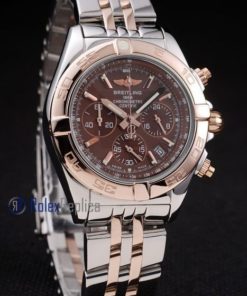 Breitling replica chrono chronographe lady brown dial acciaio oro imitazione copia