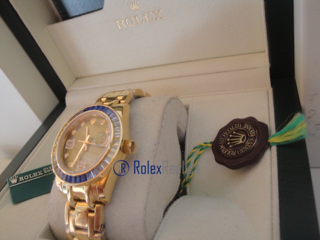 rolex replica pearlmaster oro giallo yellow blue orologio imitazione - immagine 6