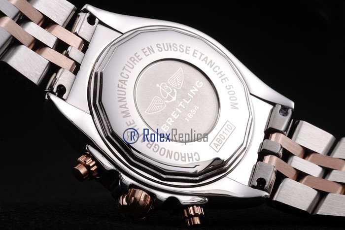 Breitling replica chrono chronographe lady brown dial acciaio oro imitazione copia - immagine 7