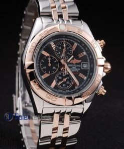 Alternative view of Breitling replica chrono chronographe lady black dial acciaio oro imitazione copia