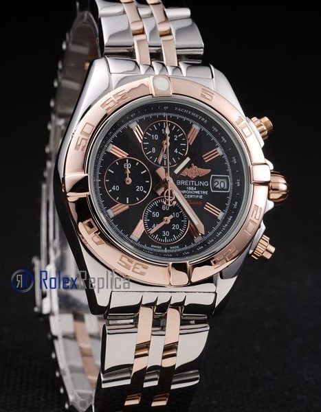 Breitling replica chrono chronographe lady black dial acciaio oro imitazione copia