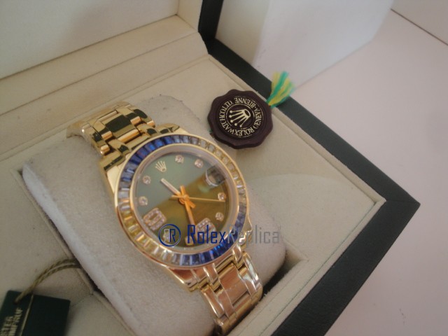 rolex replica pearlmaster oro giallo yellow blue orologio imitazione - immagine 7