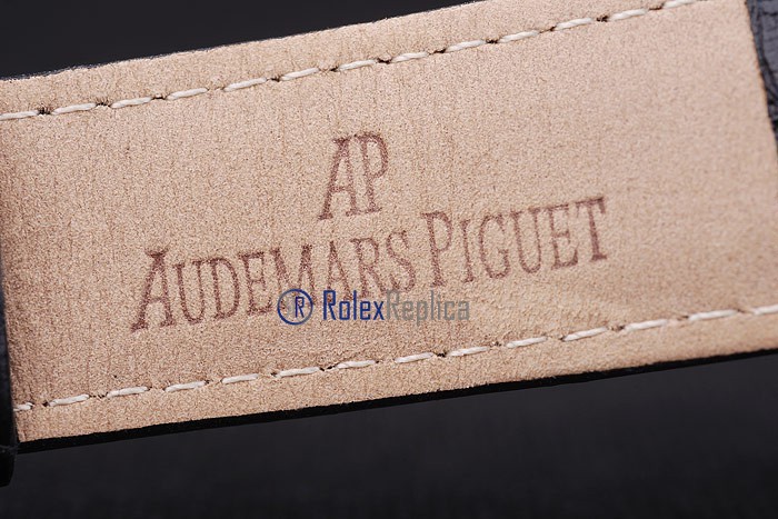 audemars piguet replica chrono tourbillon acciaio black strip leather imitazione copia - immagine 9