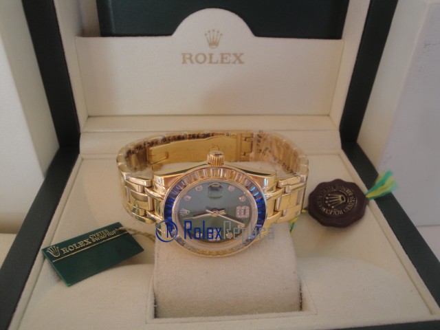 rolex replica pearlmaster oro giallo yellow blue orologio imitazione - immagine 9