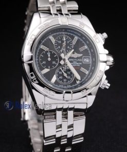 Breitling replica chrono chronographe lady acciaio black dial imitazione copia