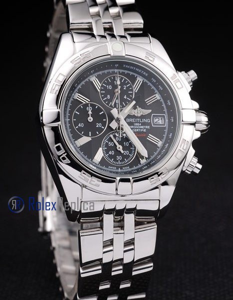 Breitling replica chrono chronographe lady acciaio black dial imitazione copia