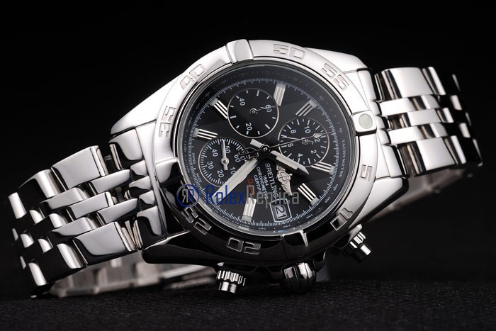 Breitling replica chrono chronographe lady acciaio black dial imitazione copia - immagine 4