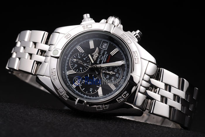 Breitling replica chrono chronographe lady acciaio black dial imitazione copia - immagine 5