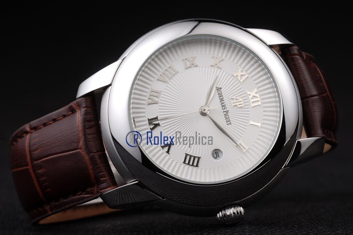 audemars piguet replica white dial strip leather imitazione copia - immagine 5