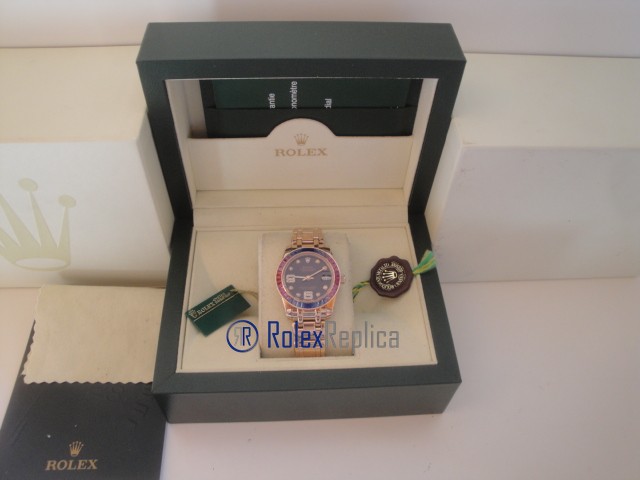 rolex replica pearlmaster oro giallo red blue orologio imitazione - immagine 2