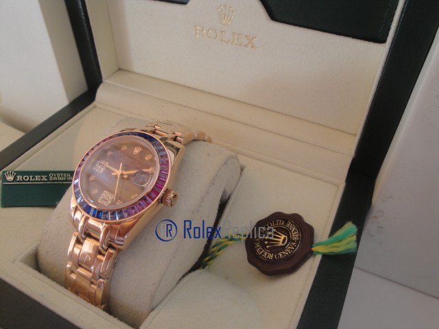 rolex replica pearlmaster oro giallo red blue orologio imitazione - immagine 6