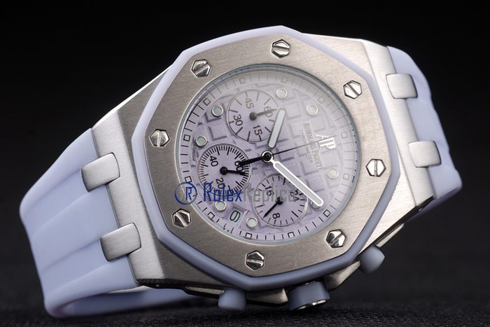 audemars piguet replica chrono offshore white strip rubber-b imitazione copia - immagine 5