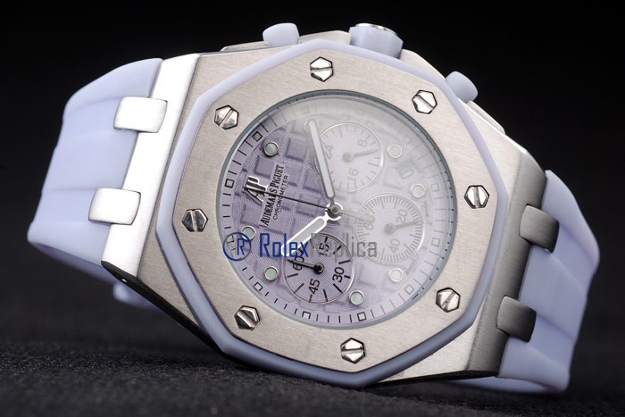 audemars piguet replica chrono offshore white strip rubber-b imitazione copia - immagine 6