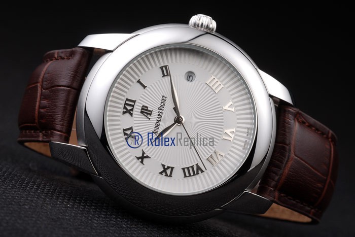 audemars piguet replica white dial strip leather imitazione copia - immagine 6