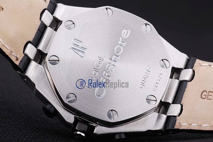 audemars piguet replica chrono offshore gommino strip leather black dial imitazione copia - immagine 10