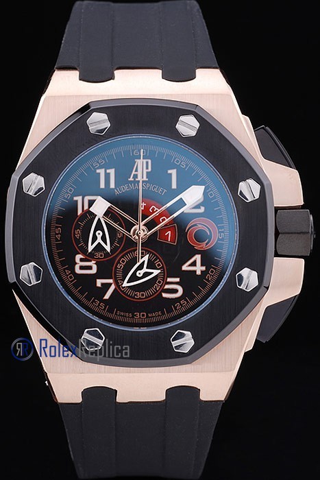 audemars piguet replica chrono offshore alinghi team strip rubber imitazione copia - immagine 3