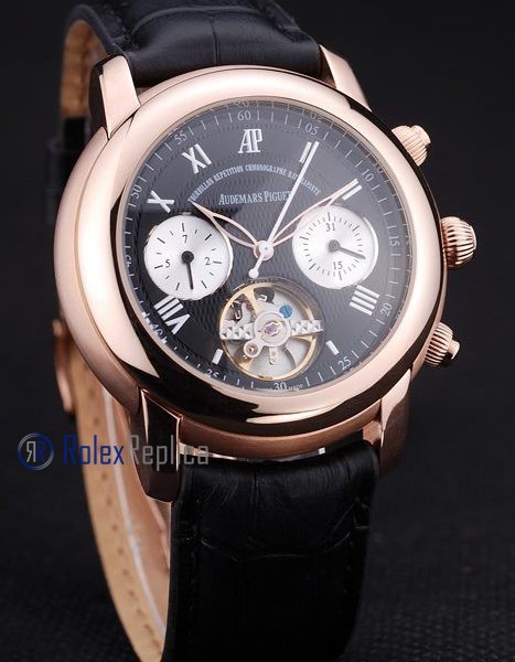 audemars piguet replica chrono rose gold strip leather imitazione copia