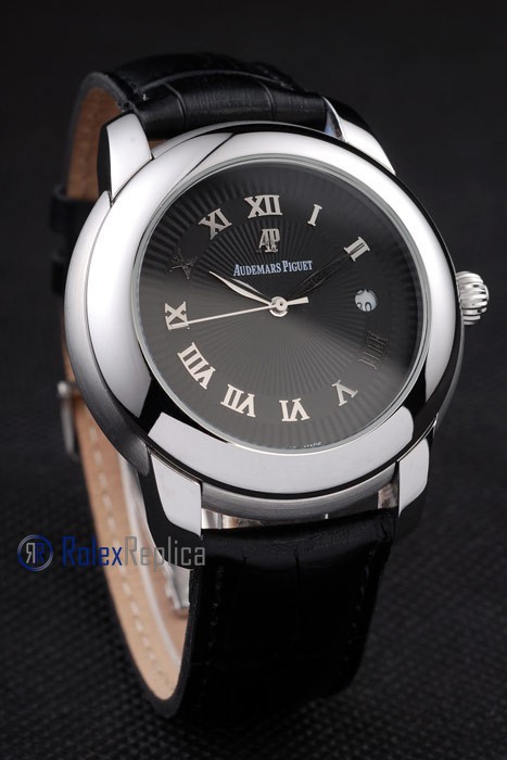 audemars piguet replica black dial strip leather imitazione copia