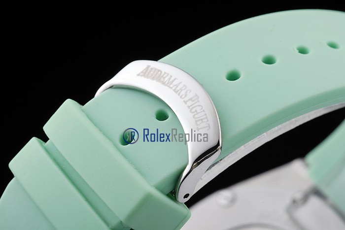 audemars piguet replica chrono offshore lady green dial strip rubber imitazione copia - immagine 8