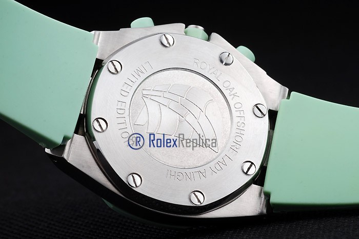 audemars piguet replica chrono offshore lady green dial strip rubber imitazione copia - immagine 9