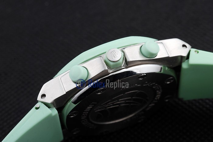audemars piguet replica chrono offshore lady green dial strip rubber imitazione copia - immagine 2