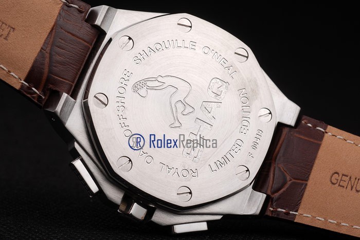 audemars piguet replica chrono offshore shaquille o'neal white strip leather imitazione copia - immagine 8