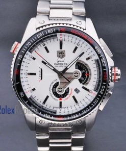 Tag-heuer replica carrera calibre 36 chrono white dial acciaio imitazione copia