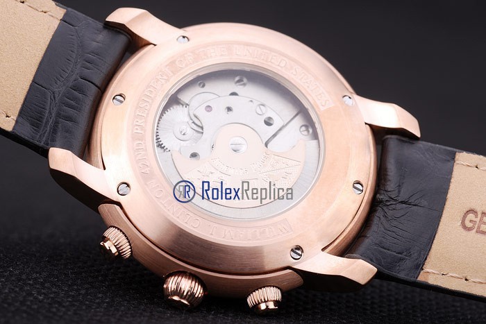 audemars piguet replica chrono rose gold strip leather imitazione copia - immagine 9