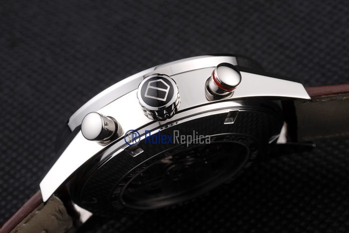 Tag-heuer replica carrera calibre 16 chrono white dial strip leather imitazione copia - immagine 4