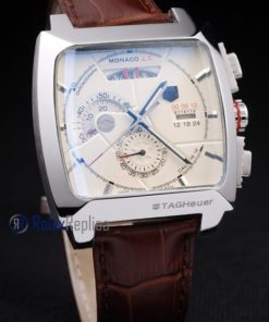 Tag-heuer replica gran carrera monaco strip leather chrono acciaio imitazione copia