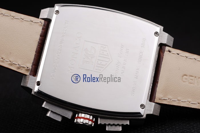 Tag-heuer replica gran carrera monaco strip leather chrono acciaio imitazione copia - immagine 8