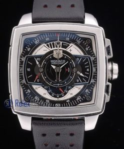 Tag-heuer replica gran carrera monaco strip rubber-b chrono black imitazione copia