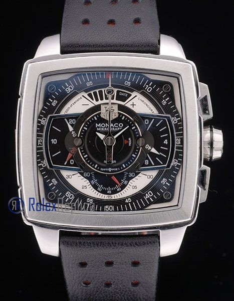 Tag-heuer replica gran carrera monaco strip rubber-b chrono black imitazione copia