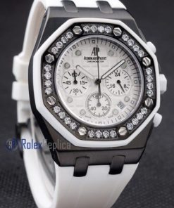 audemars piguet replica chrono offshore acciaio alinghi team lady white strip rubber imitazione copia
