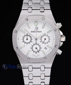 Alternative view of audemars piguet replica chrono offshore acciaio white dial imitazione copia